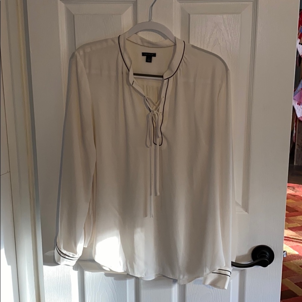 Cream, sheer Ann Taylor blouse